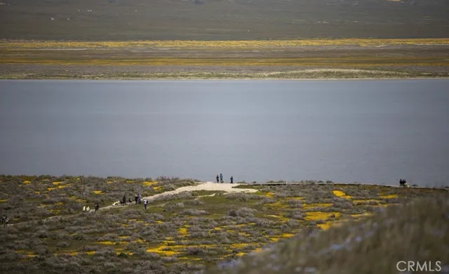 a view of an ocean and a mountain