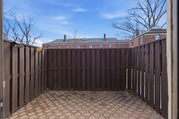 a view of a black gate