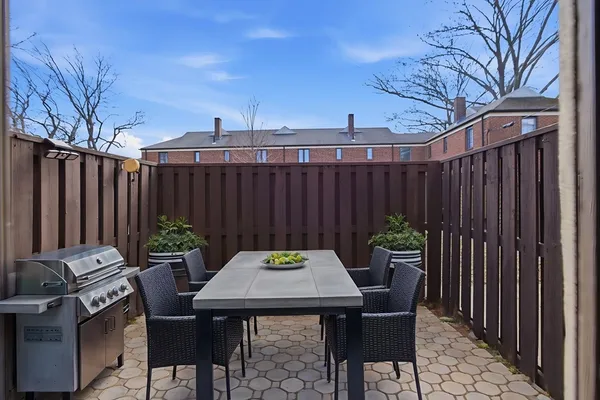a table and chairs in patio