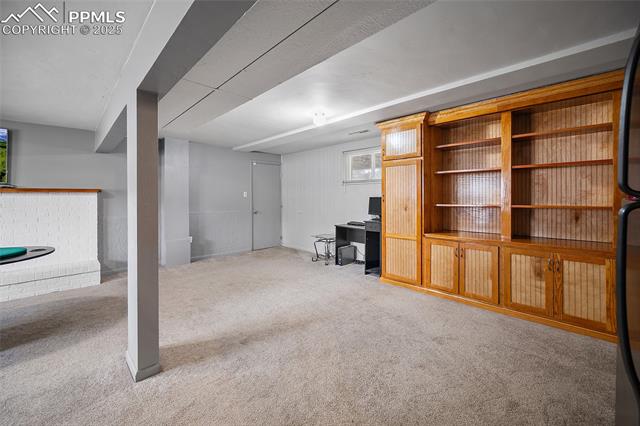 1921 Wooten Road Colorado Springs, CO 80915 - Photo 5 of 49 Basement featuring light carpet and wood walls