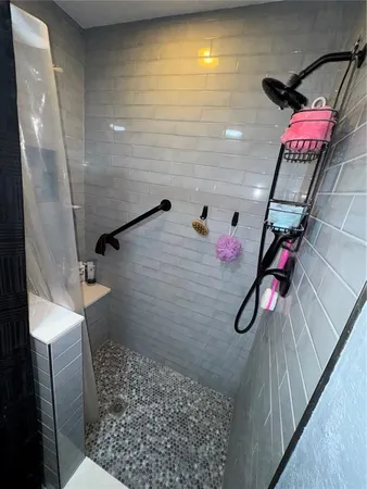a bathroom with a shower