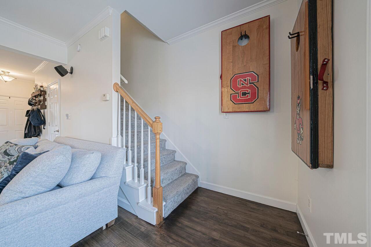 4500 Centrebrook Circle Raleigh, NC 27616 - Photo 19 of 39 a view of entryway with wooden floor
