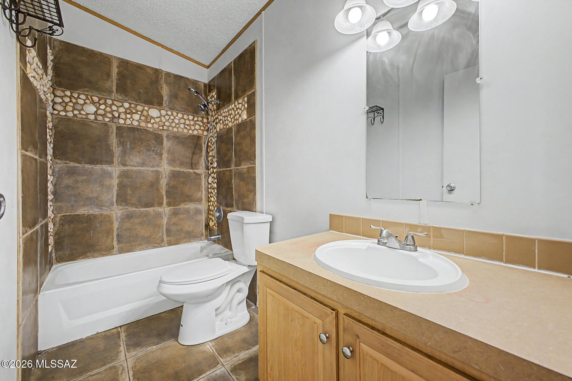 1911 West Thunder Road Vail, AZ 85641 - Photo 25 of 38 a bathroom with a sink toilet a mirror and shower