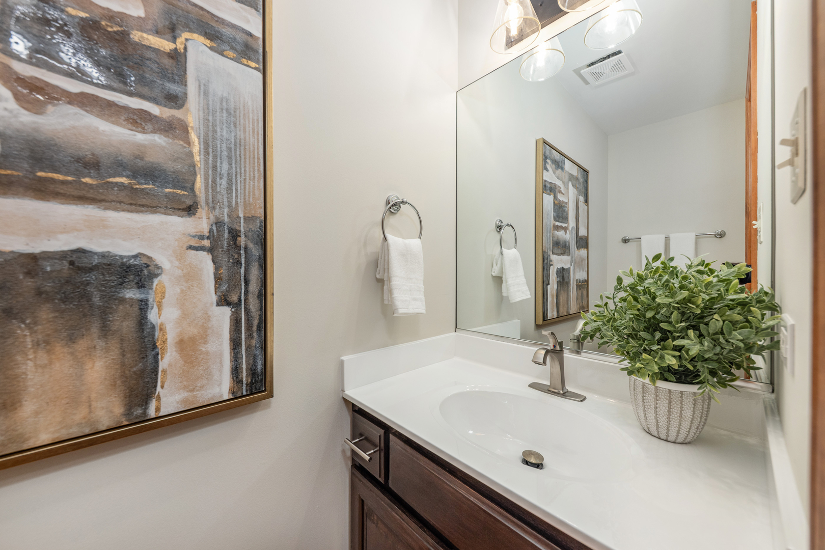 2703 Wait Road Naperville, IL 60564 - Photo 16 of 35 a bathroom with a sink and a mirror