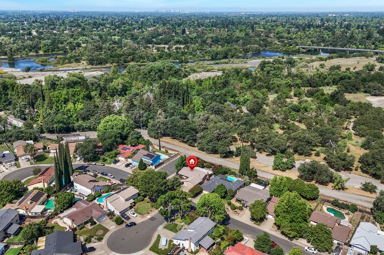 2276 El Cejo Circle Rancho Cordova, CA 95670 - Photo 35 of 41 That's the Lower American River and the Harold Richey Bicycle bridge to William B. Pond Park that you see just behind the house.