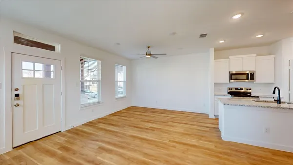 a view of hallway with sink