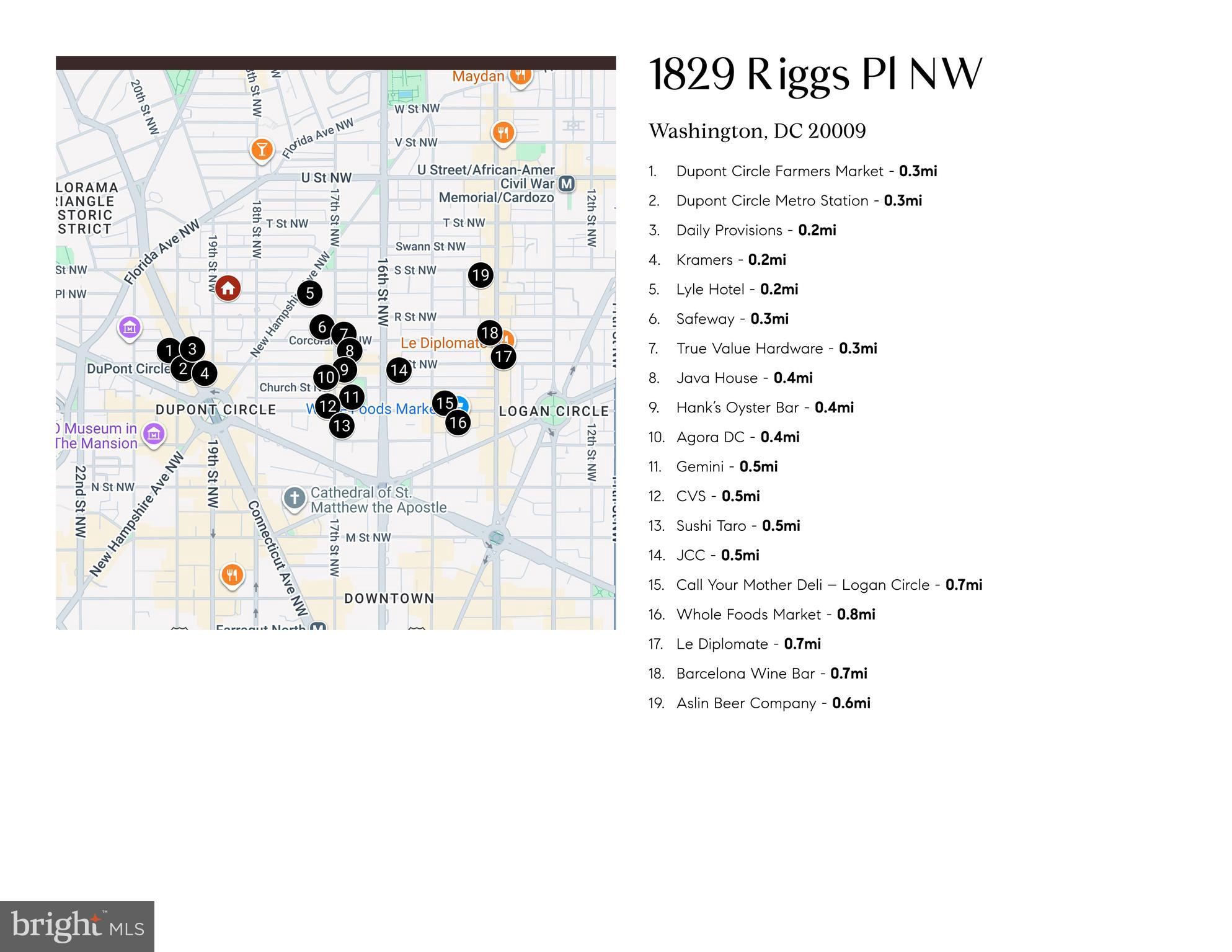 1829 Riggs Place Northwest Washington, DC 20009 - Photo 24 of 38 Area map