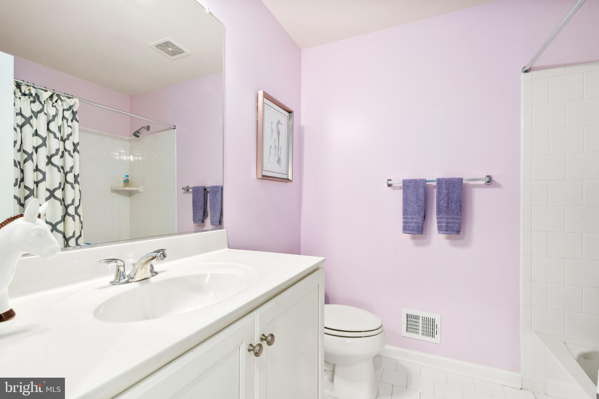 9915 Arapahoe Road New Market, MD 21774 - Photo 41 of 81 a bathroom with a sink vanity granite toilet and a mirror
