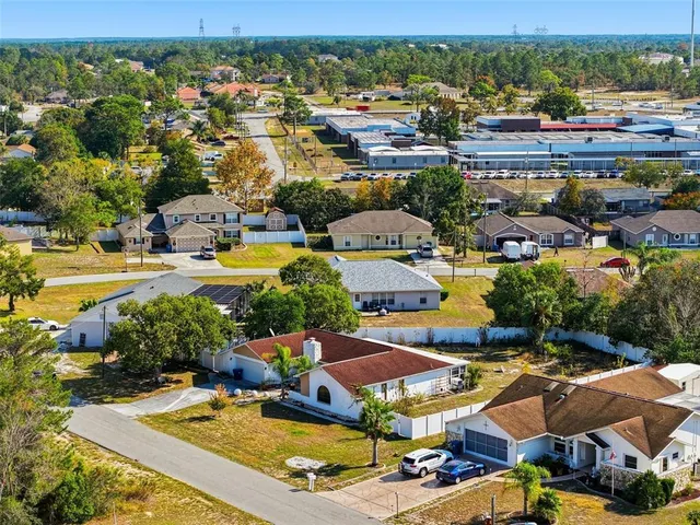 an aerial view of a house