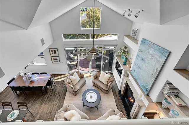 a view of livingroom with furniture and wooden floor