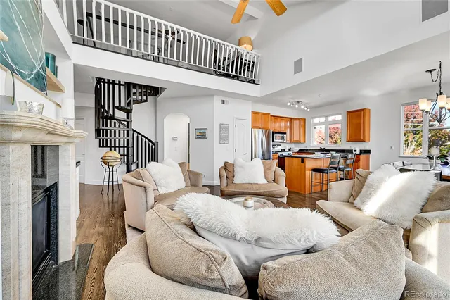 a living room with furniture