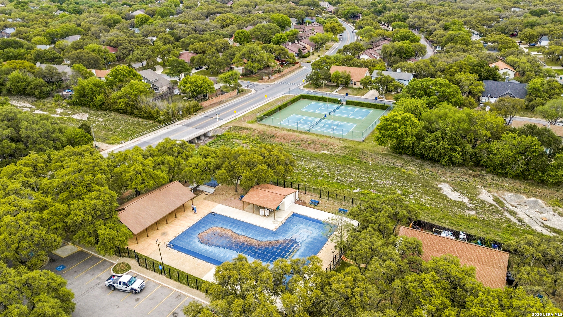 9334 Dover Ridge San Antonio, TX 78250 - Photo 34 of 42 an aerial view of a house