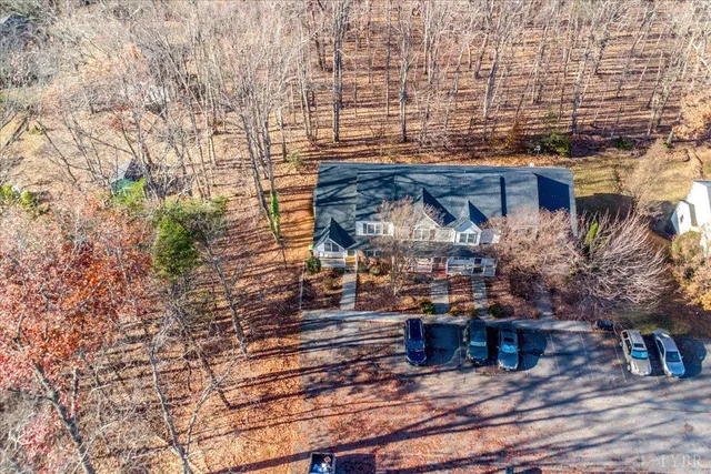 a view of balcony with wooden floor