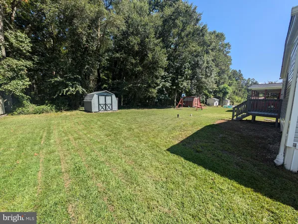 a view of a yard with an trees