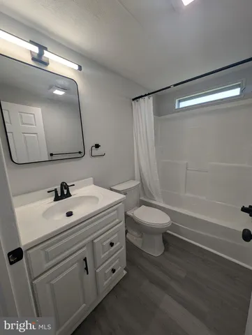 a bathroom with a sink a toilet a mirror and shower