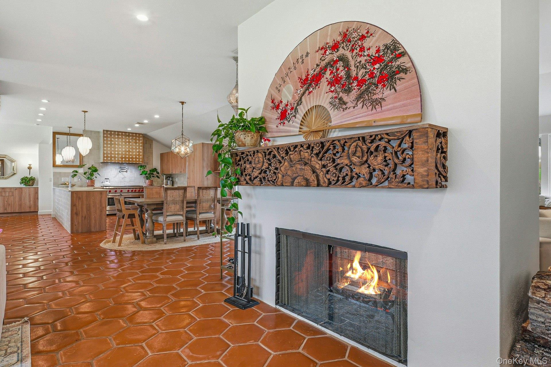 6 Greatmeadow Road Locust Valley, NY 11560 - Photo 17 of 48 Wood burning Fireplace with teak mantel