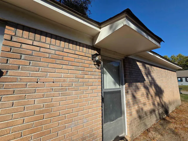a view of a yard with trees