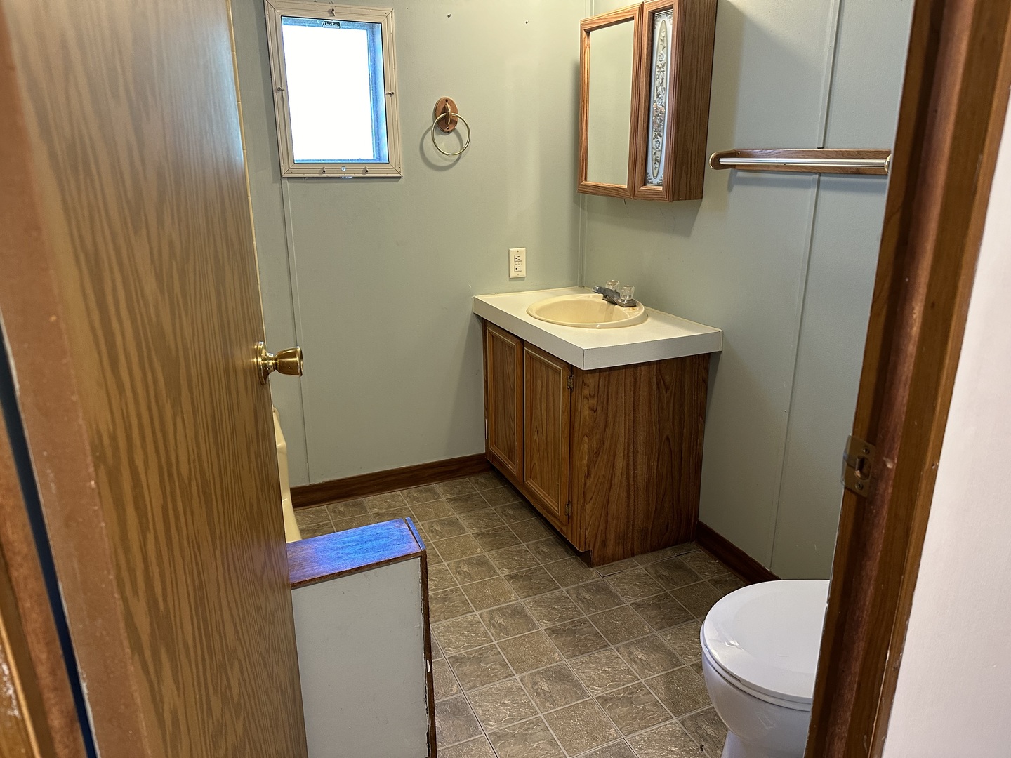 10557 North State Rte 50, Unit 11 Manteno, IL 60950 - Photo 8 of 11 a bathroom with a sink a toilet and mirror