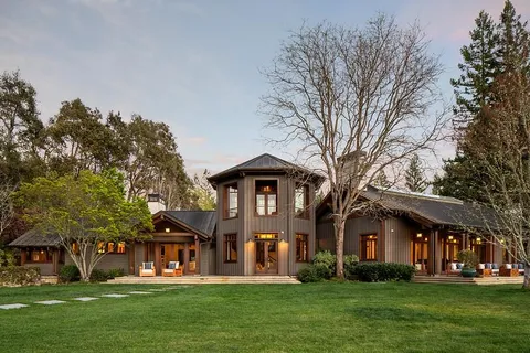 front view of a house with a yard