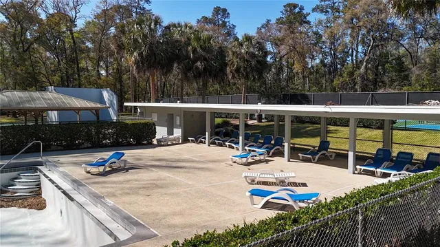 a view of a park with tree s