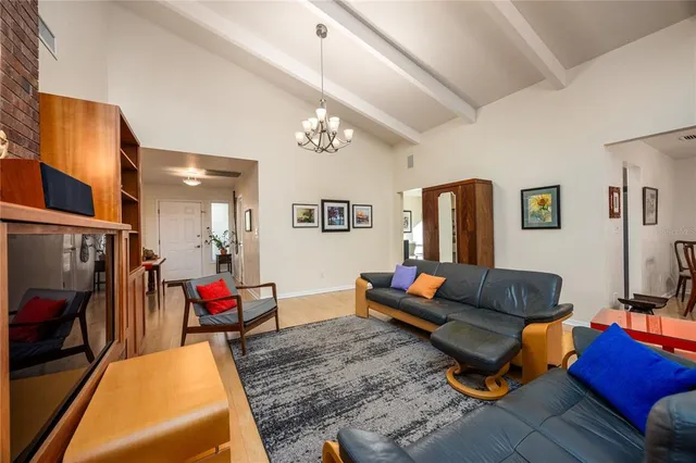 a living room with furniture and a couch