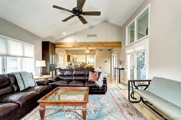 a living room with furniture