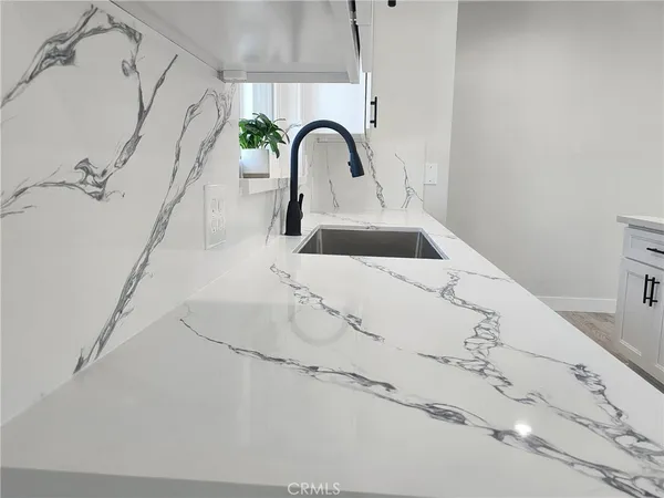 a close view of a sink and tap