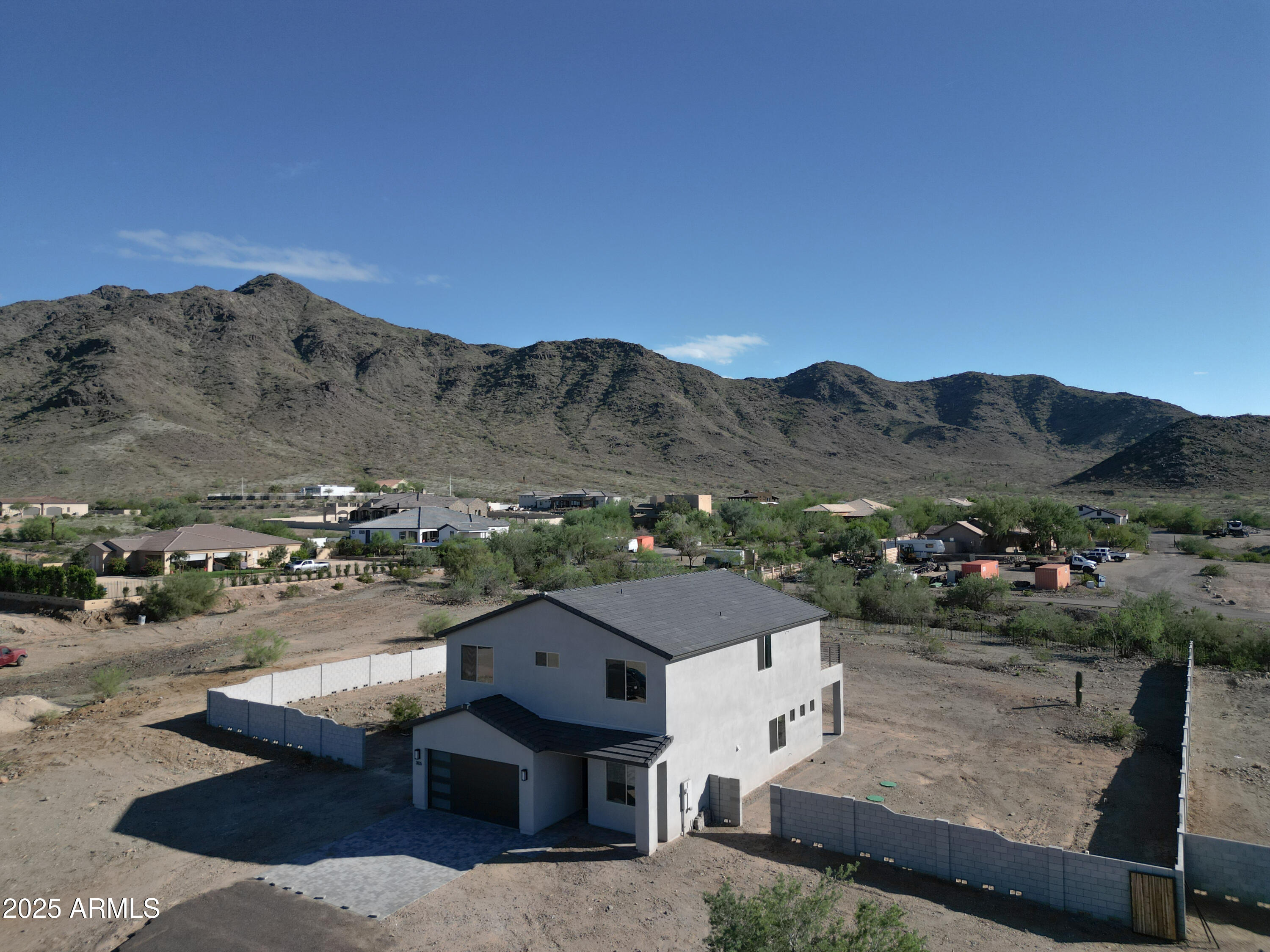 1- acre lot with block wall