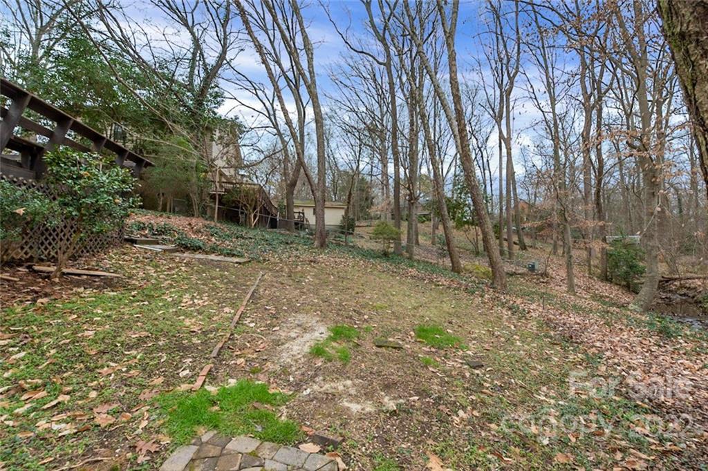 2522 Merrywood Road Charlotte, NC 28210 - Photo 21 of 21 a backyard of a house with lots of green space