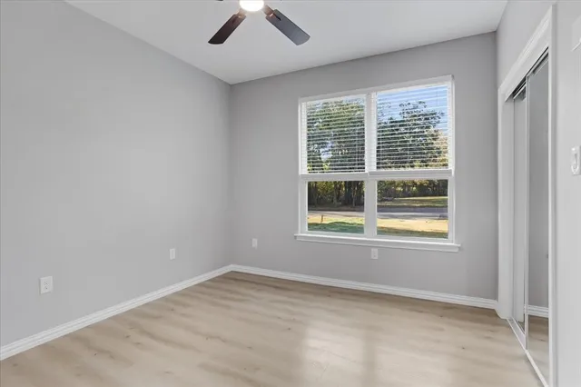 an empty room with a window