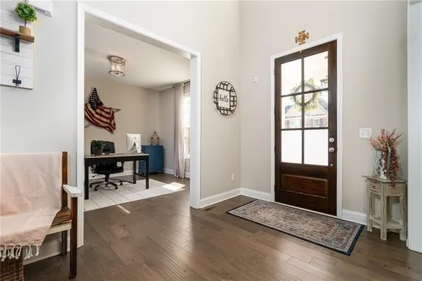 a view of livingroom with furniture and wooden floor