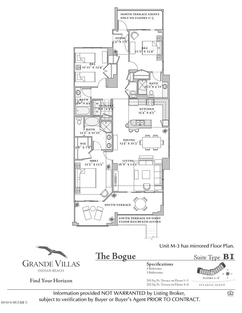 1435 Salter Path Road, Unit M3 Indian Beach, NC 28512 - Photo 40 of 40 M-3 Grande Villas_Floor Plan - The Bogue