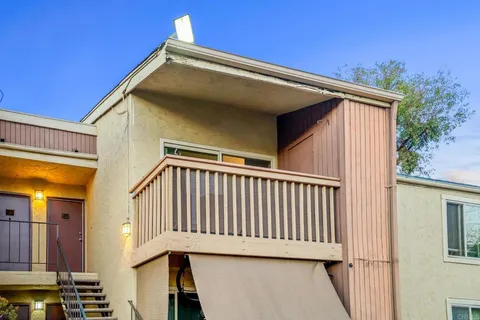 a view of a house with a balcony