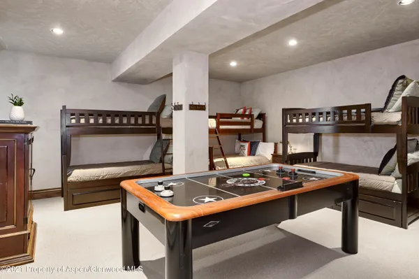 a room with furniture and a table