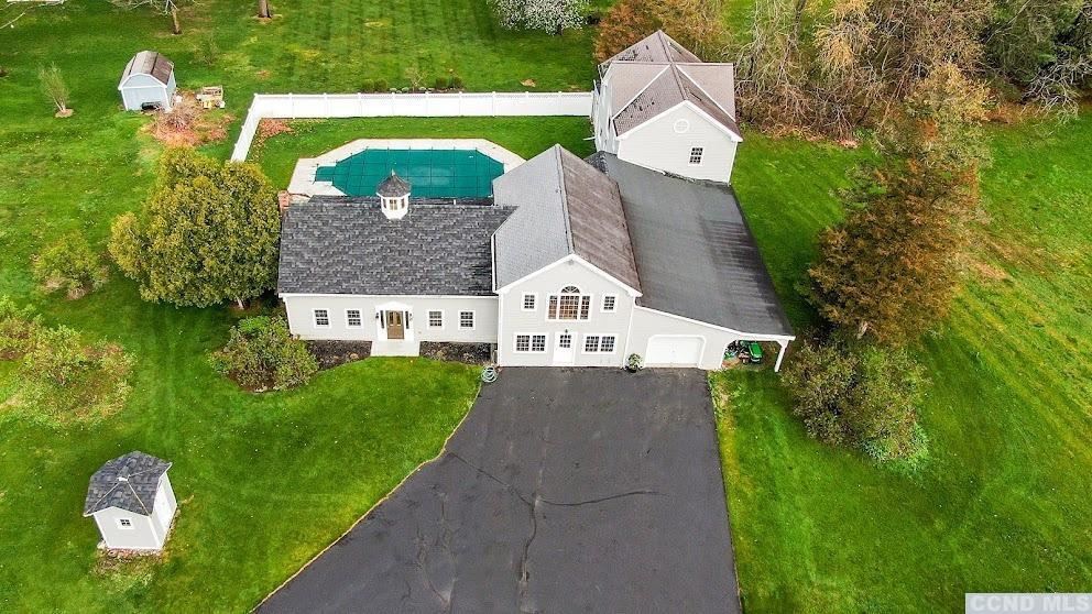 46 Broad Street Kinderhook, NY 12106 - Photo 33 of 44 an aerial view of a house with a garden