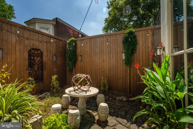 a view of a glass door