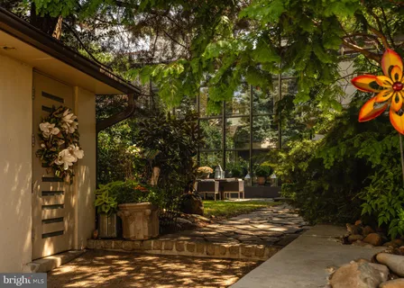 a table and chairs in front of a house