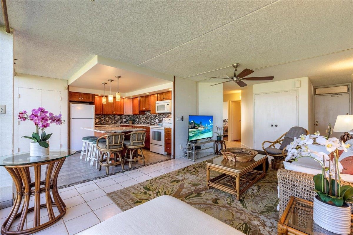 1002 South Kihei Road, Unit 212 Kihei, HI 96753 - Photo 38 of 50 a living room with patio furniture and a potted plant