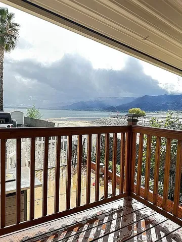 a street view from a balcony