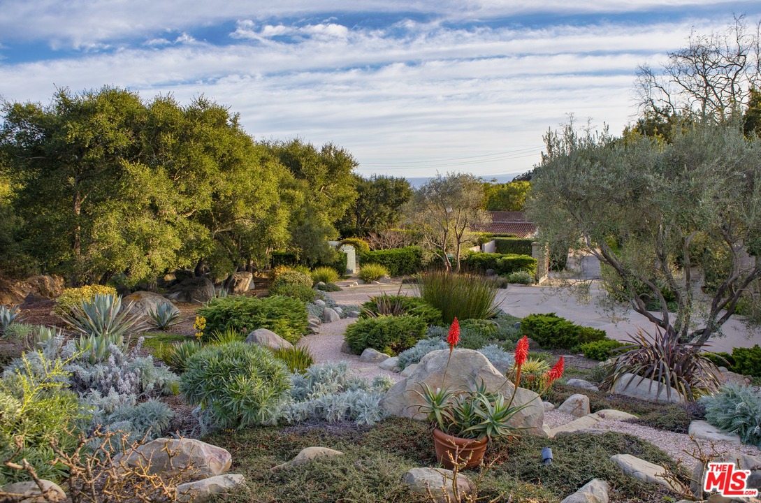 2838 East Valley Road Santa Barbara, CA 93108 - Photo 19 of 28 a view of a garden with flowers and trees