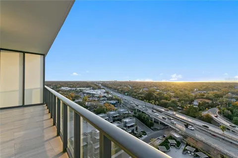 a view of city from balcony