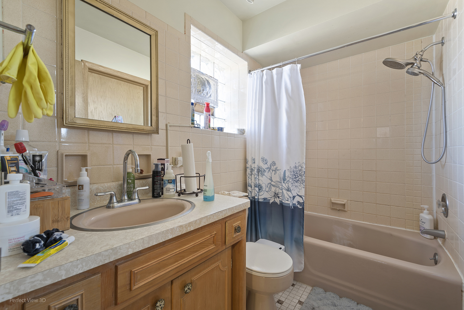 1121 North Northwest Highway Park Ridge, IL 60068 - Photo 20 of 26 a bathroom with a granite countertop sink toilet and shower