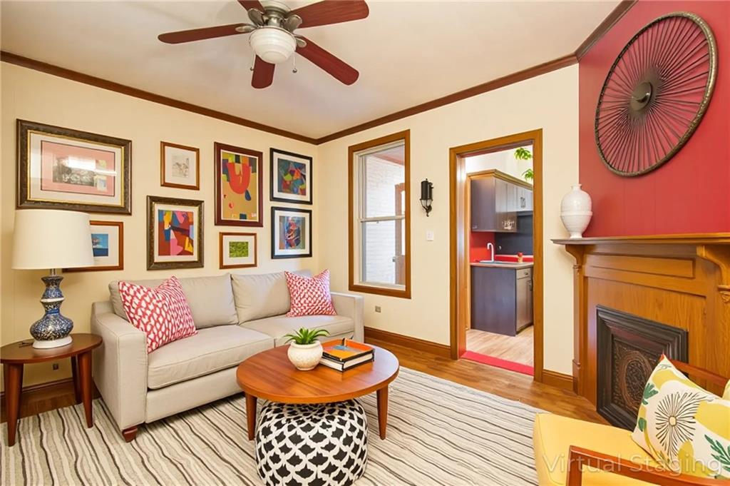 231 Monitor Street Brooklyn, NY 11222 - Photo 20 of 37 a living room with furniture and a fireplace