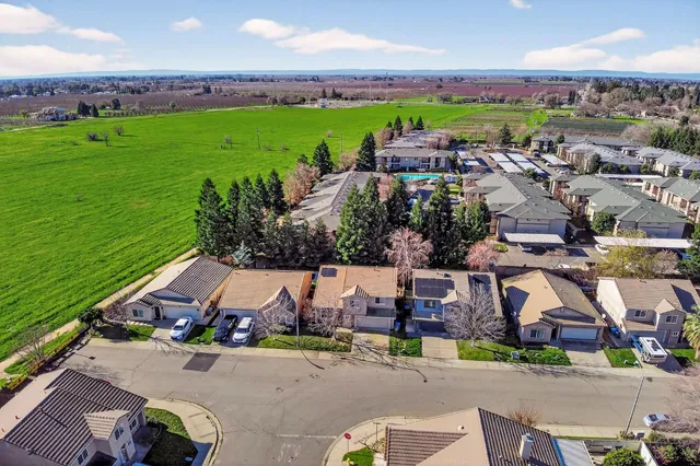 an aerial view of multiple houses