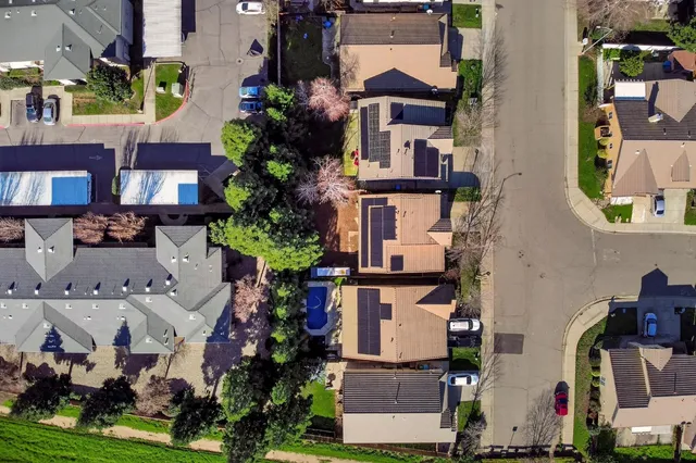 an aerial view of multiple house