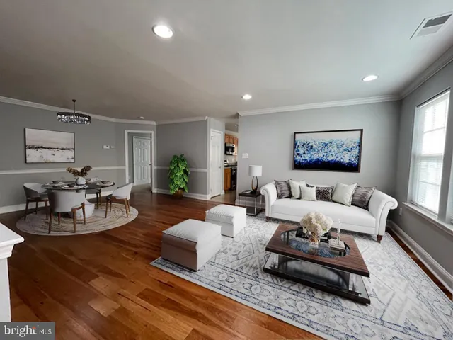 a living room with furniture