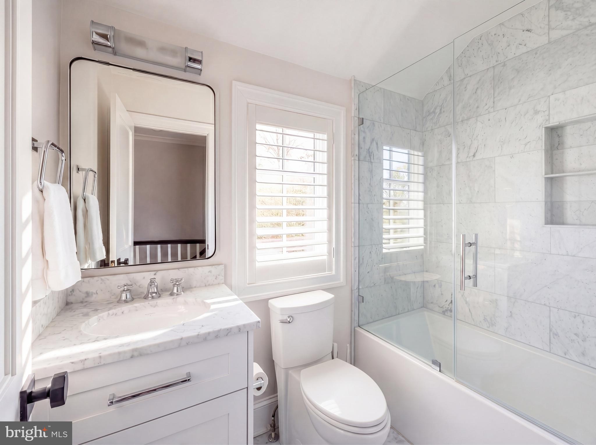1704 Russell Road Alexandria, VA 22302 - Photo 37 of 44 Secondary Bath w/ Waterworks & Carrara Marble