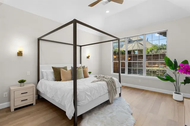 a workspace with furniture and window