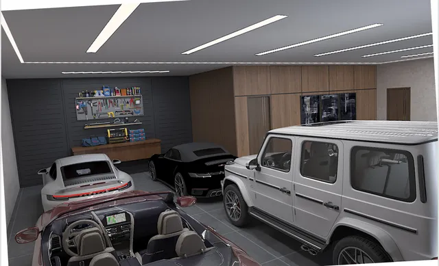 a living room with furniture