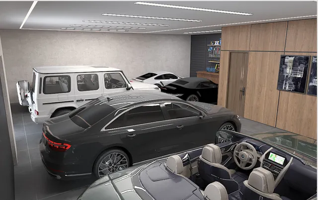 a living room with furniture